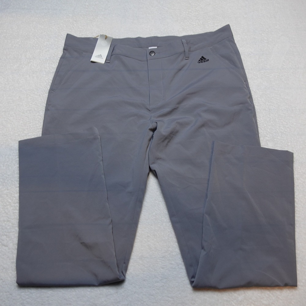 Adidas Golf Pants Mens 40x32 Grey Ultimate365 Performance Stretch Flat Front